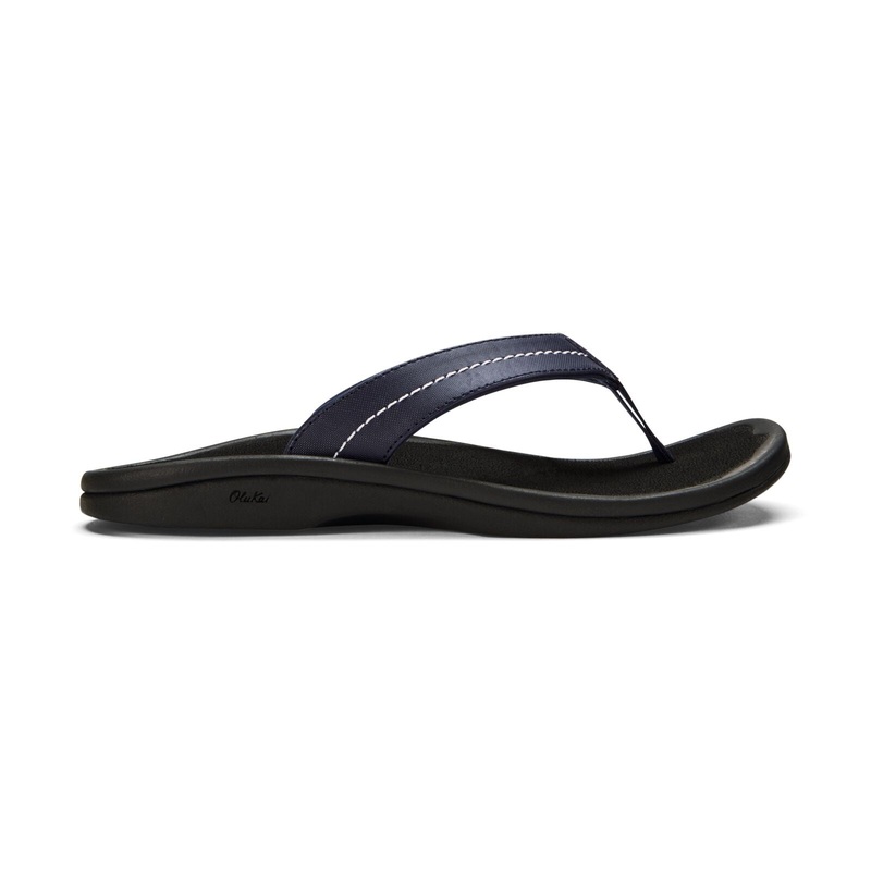 OluKai Womans ‘Ohana Sandals-Trench Blue/Black 6