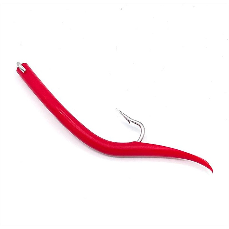 Runoff Lures Latex Tubed Bent Limerick Open Eye Replacement Hook 4/0 3-1/2″ 4pk Green