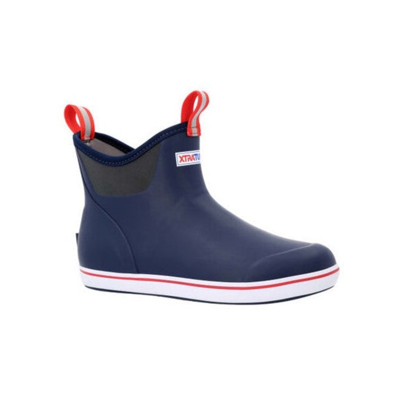 XtraTuf 6″ Ankle Deck Boot Navy/Red 7
