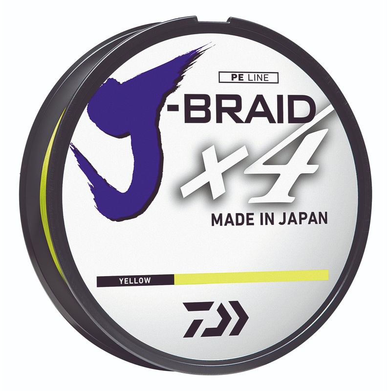 Daiwa J-Braid x4 Braided Line Filler Spool Fluorescent Yellow 6 lb 150 yds
