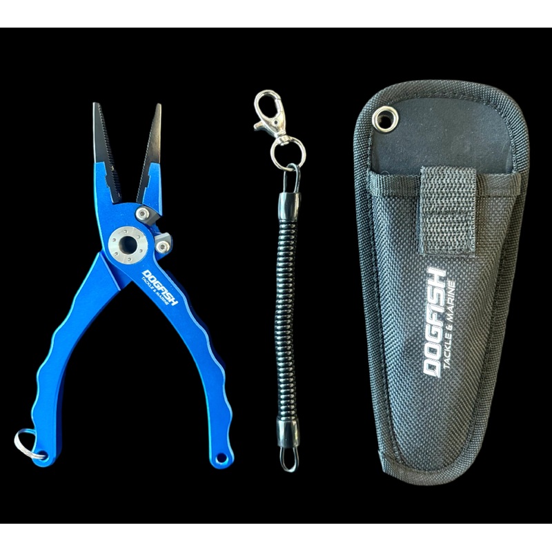 Dogfish Tackle 7-1/2inch Aluminum Fishing Plier Black