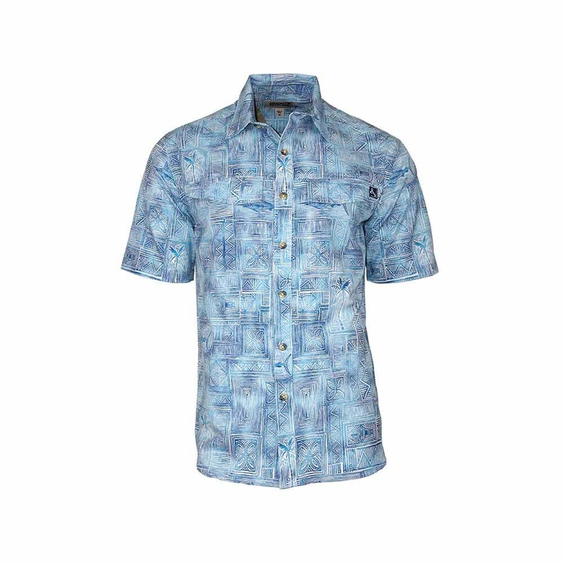 Hook & Tackle Blue Lagoon Fiji Button Down Shirt LARGE