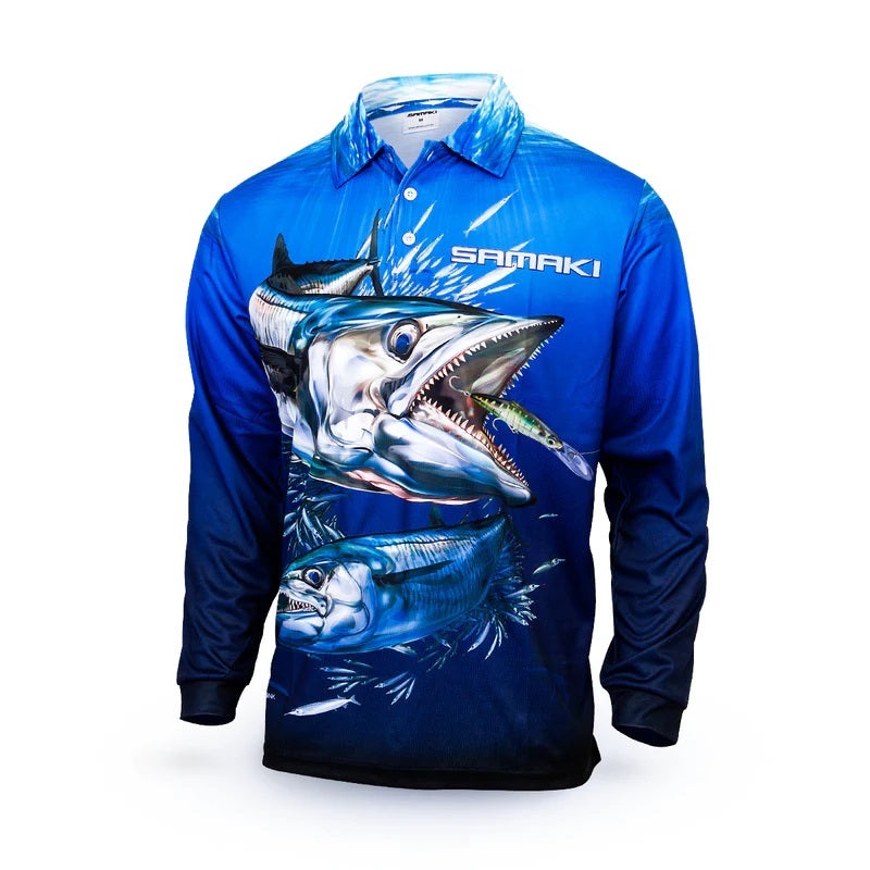 Samaki Spanish Mackerel Long Sleeve Fishing Jersey Shirt – Kids 10