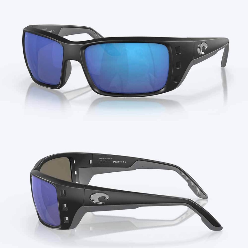 Permit Black Frame Costa Sunglasses 580G BLUE MIRROR