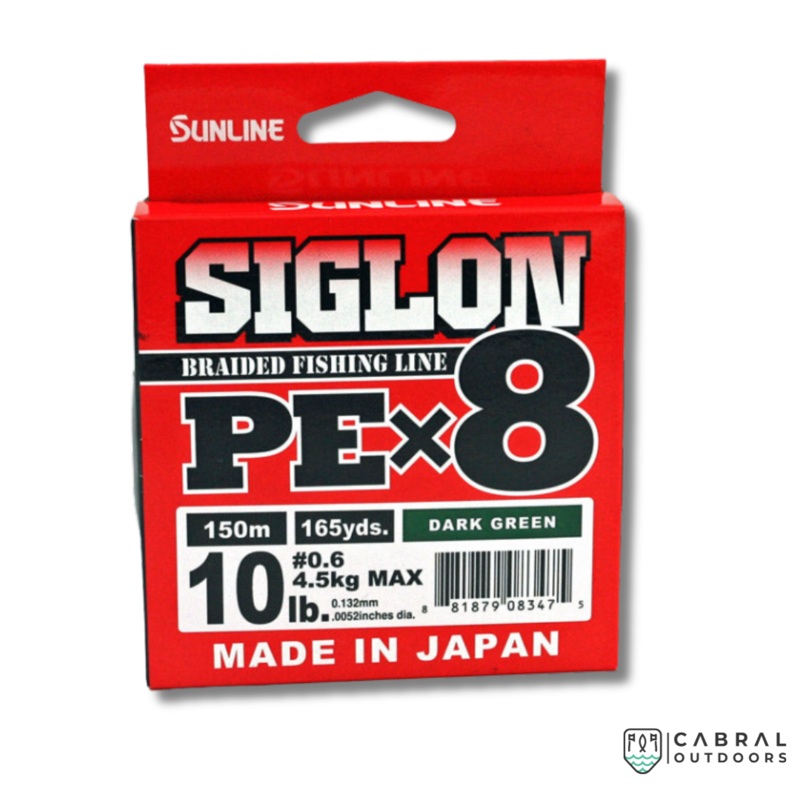 Sunline Siglon Braided Fishing Line PE X8  | 150m | Dark Green | 5-40lb 5lb Dark Green