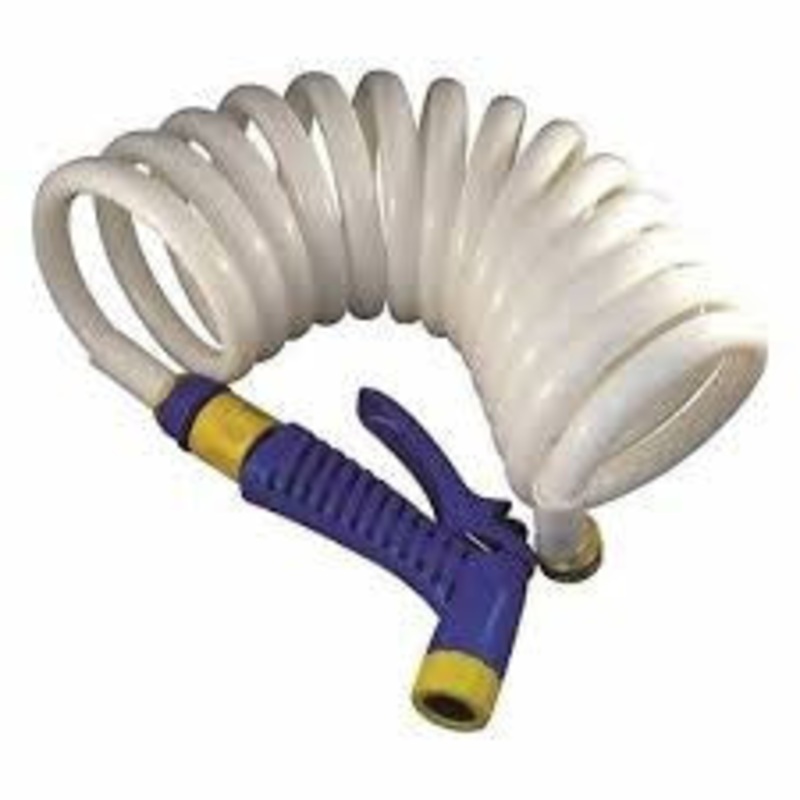 Marpac Coiled Washdown Hose with Nozzle 15 foot 7-0422