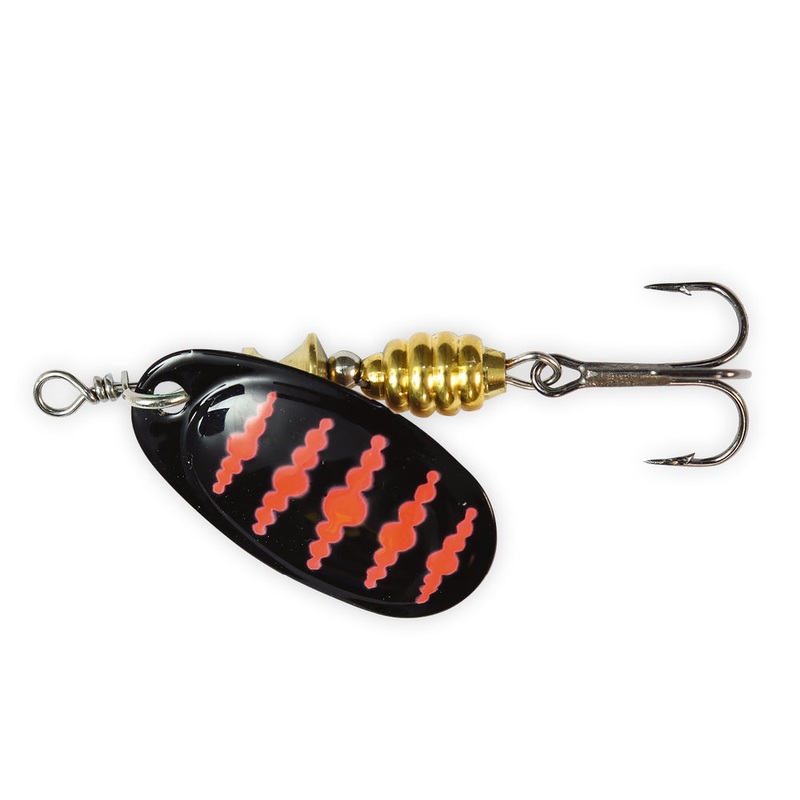 Tackle Tactics TT Spintrix Spinner Lure 3.6g Black Red Dots