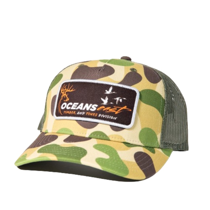 Oceans East Leather Patch Duck Camo Hat CAMO/TAN