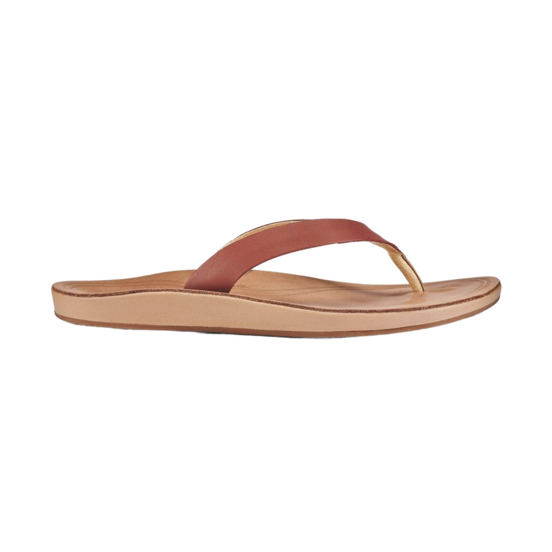 OluKai Womens Nonohe Sandal-Cedarwood/Golden Sand 6