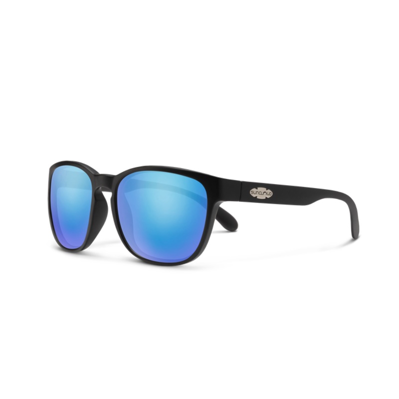 Suncloud Loveseat Polarized Sunglasses Matte Black / Polar Blue Mirror