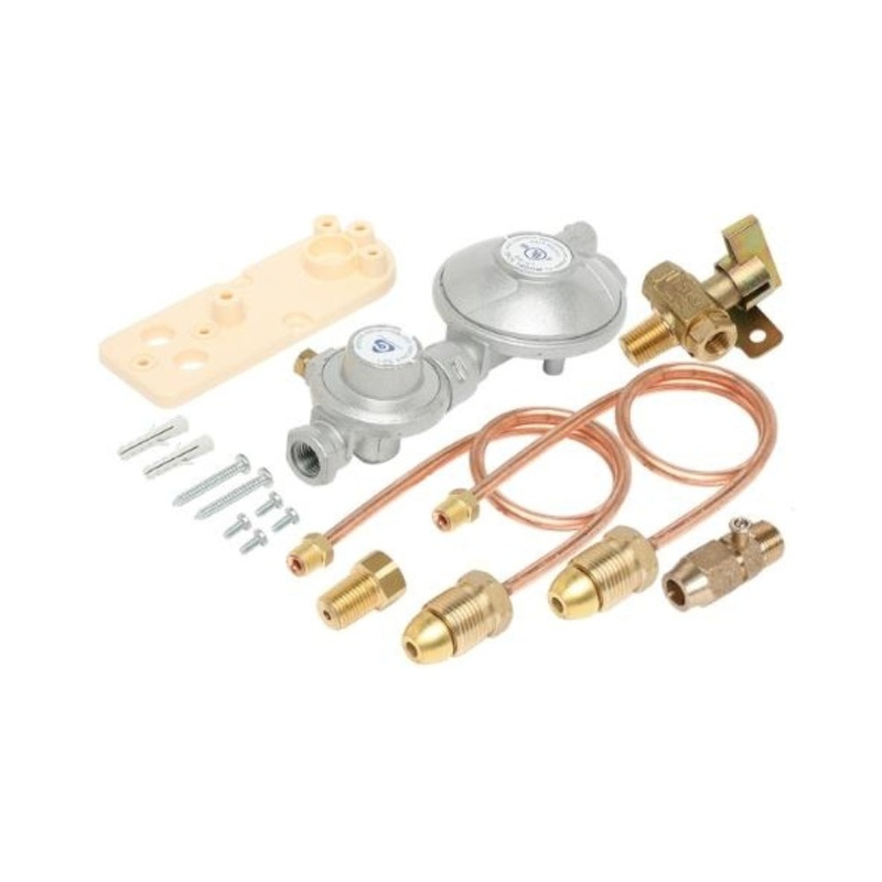 Bromic Dual Cylinder LPG Installation Kit 160MJ Regulator Manual Changeover With Pigtails