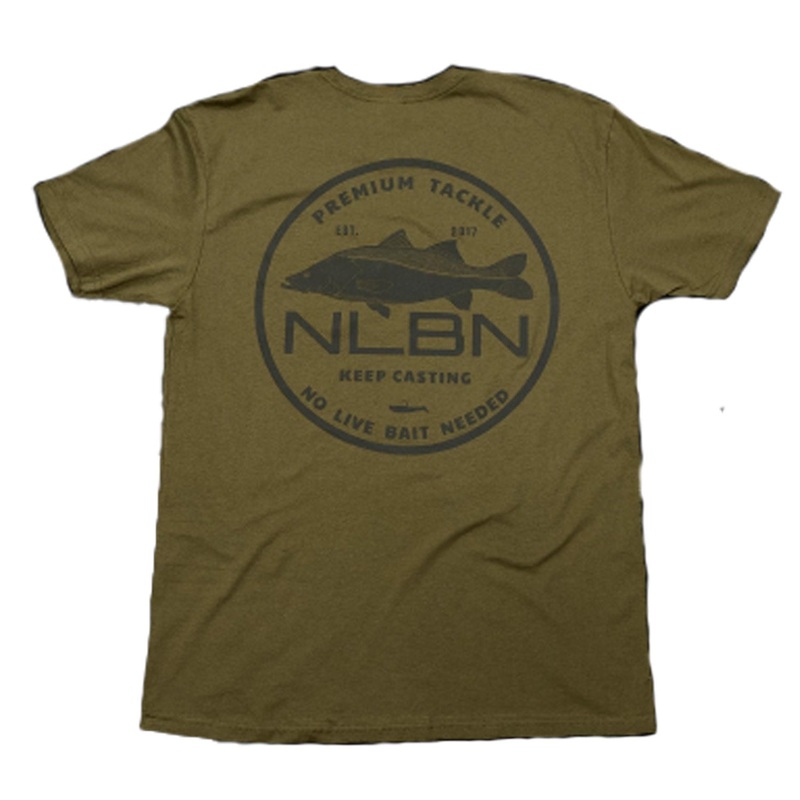 NLBN Cotton Short Sleeve – Military Green – NLBN Grey Snook Stamp Medium