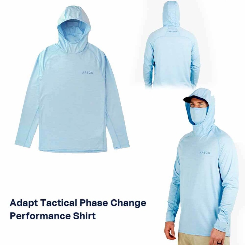 Aftco Airy Blue Heather Adapt Tactical HD Performance Hoodie LARGE