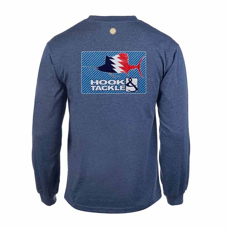 Hook & Tackle Blue L/S Billfish Bolt Performance Shirt X-LARGE