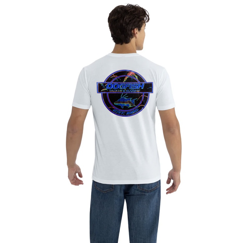 Dogfish Short Sleeve T-Shirt Bottom Finder Hogfish Logo White Small