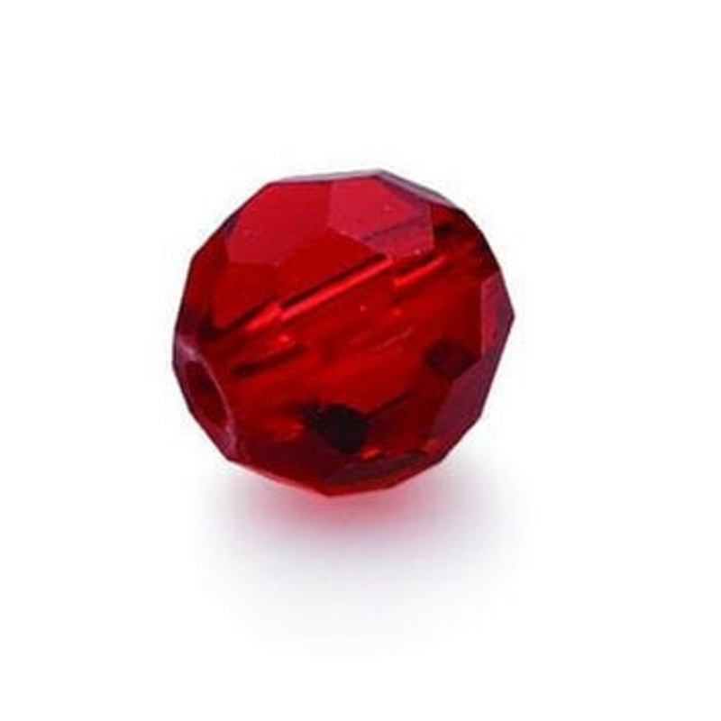 Eagle Claw  Faceted Glass Beads 8mm 20pk Red