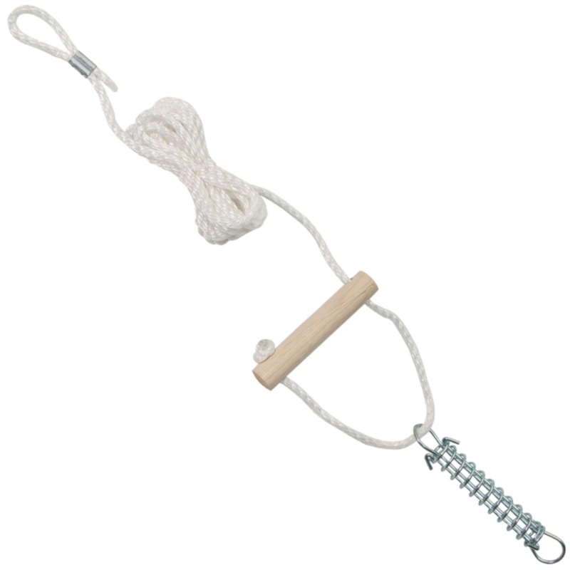 Oztrail 6mm Single Guy Rope With Wooden Runner & Spring