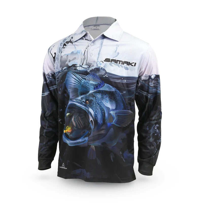 Samaki Murray Cod Long Sleeve Fishing Jersey Shirt – Adult Large