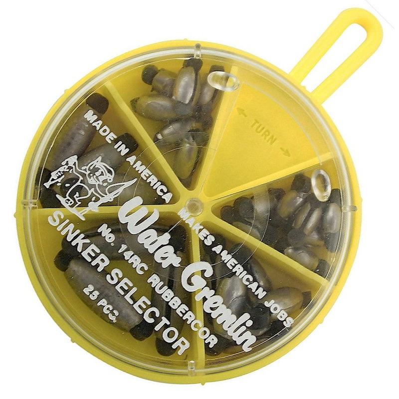 Water Gremlin 14-RC Rubbercor Fry Pan Lead Sinker Selector