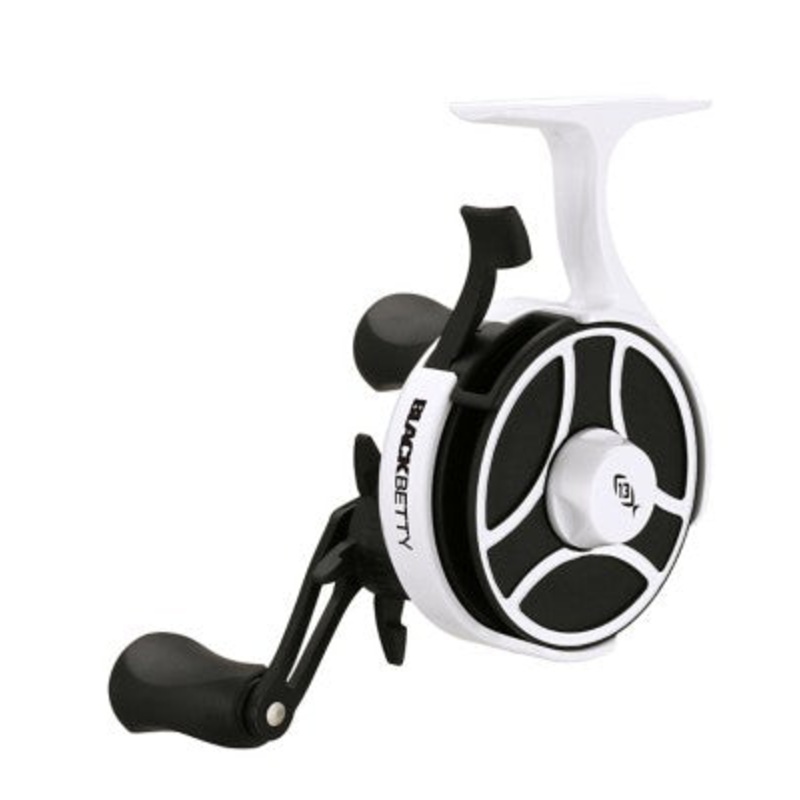 13 Fishing Black Betty FreeFall Ghost Inline Ice Reel Patriot Left