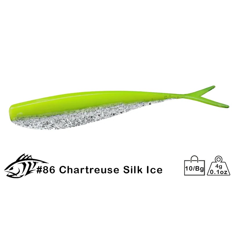 LUNKER CITY FatFin-SFish3.5″ (85 mm) – 10 pc #025BlueIce