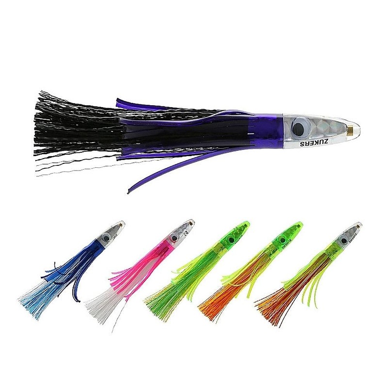 Zuker Grass Feather Trolling Lure with Mylar 6″ Black/Purple