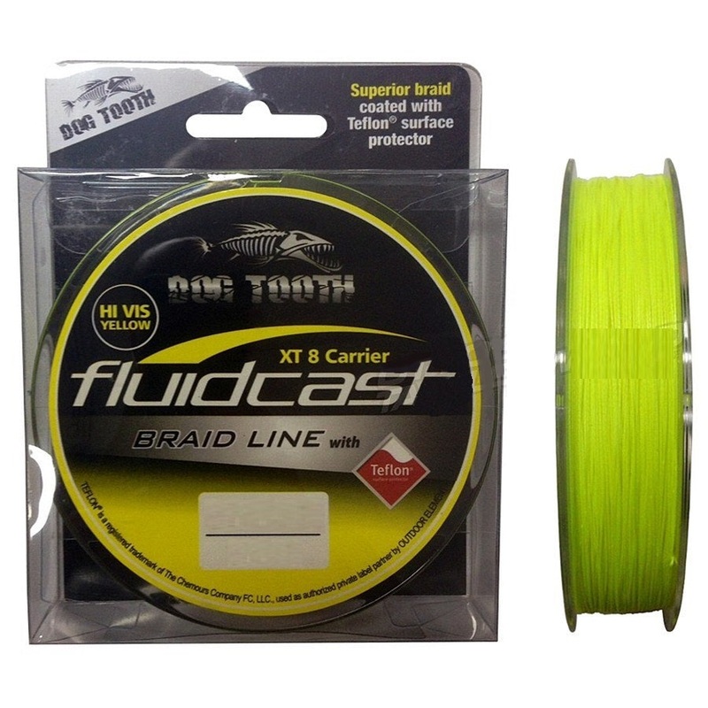 Dog Tooth Fluidcast XT8 Hi-Vis Yellow Premium Braid Fishing Line – 150m 10lb