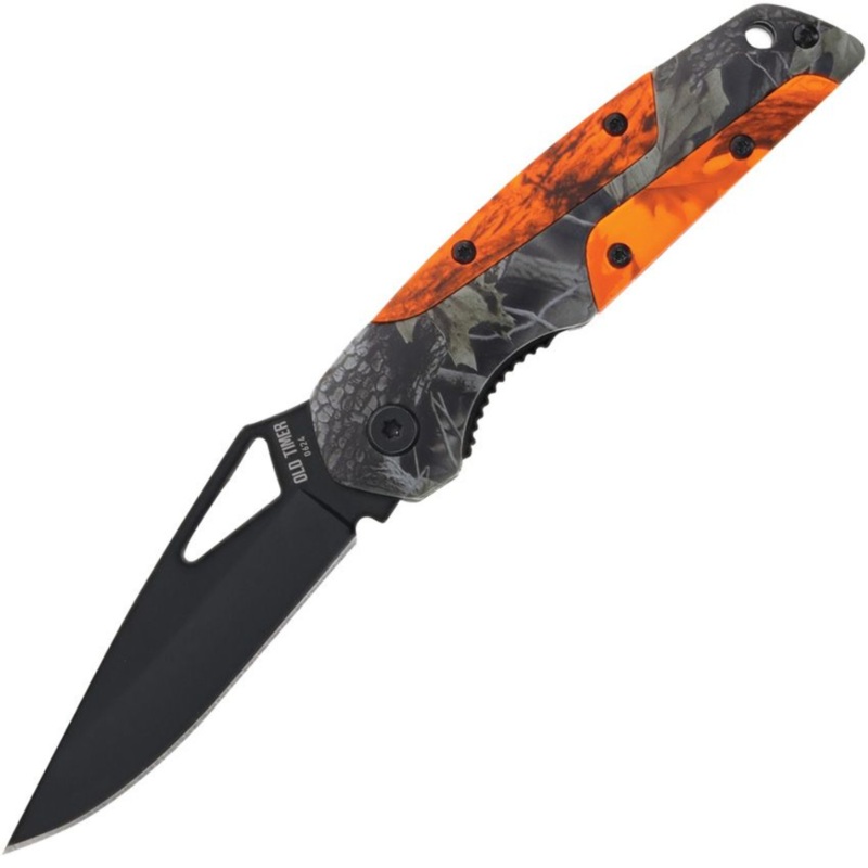 Old Timer Camo Orange Folding Knife 3.5 INCH Camo Tiger