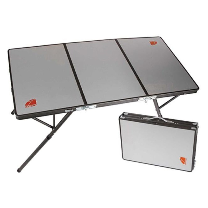 Oztent Bi Fold Table – Aluminium Surface 120MM GREY