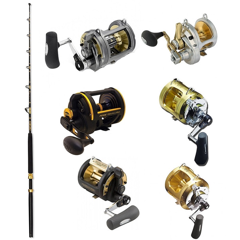 ECA 50-100 6′ Slick Butt CHAOS Gold With Reels Conventional & Trolling Combo Shimano TIAGRA 50A TROLLING REEL 2 SPD