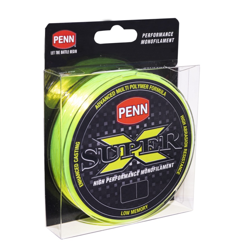 Penn Super X V2 Monofilament Fishing Line 300m Hi Vis Green Clearance 12lb