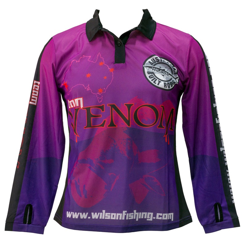 Wilson Venom Barra Womens Long Sleeve Fishing Jersey Shirt – Pink Purple 10
