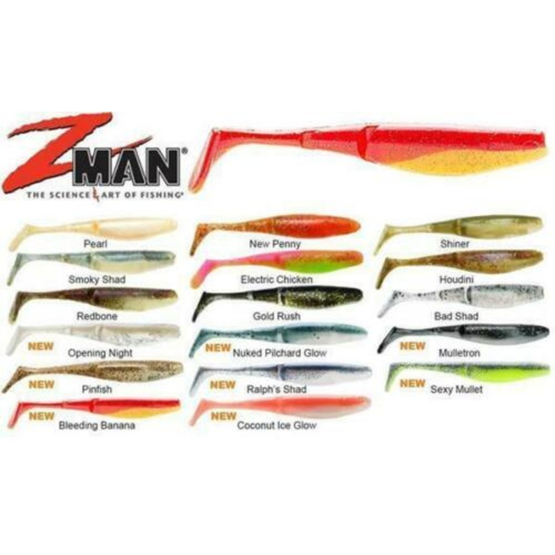 Zman 5 inch Scented Paddlerz Soft Plastic Lure Bad Shad