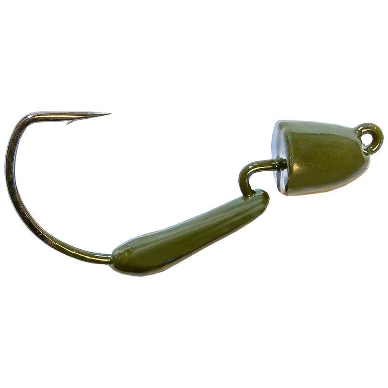 Z-Man Finesse Bulletz Weedless Jig Heads 3pk Green Pumpkin 1/15 oz