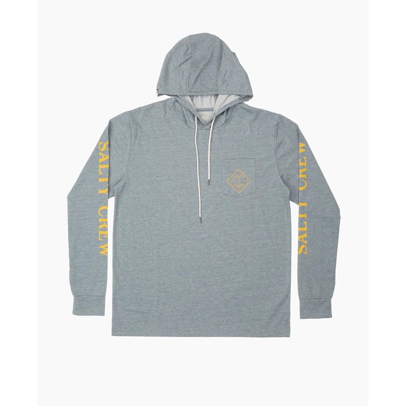 Salty Crew Tippet Pocket Hooded Tech Tee Blue Large