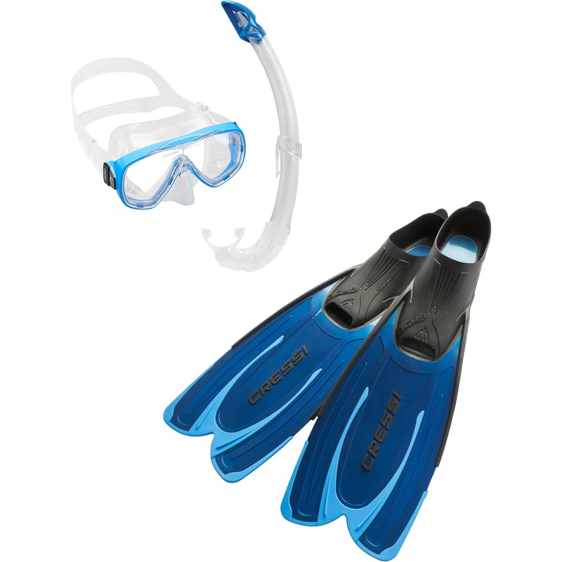 Cressi Agua Mask/Snorkel/Fins Set Blue 35/36