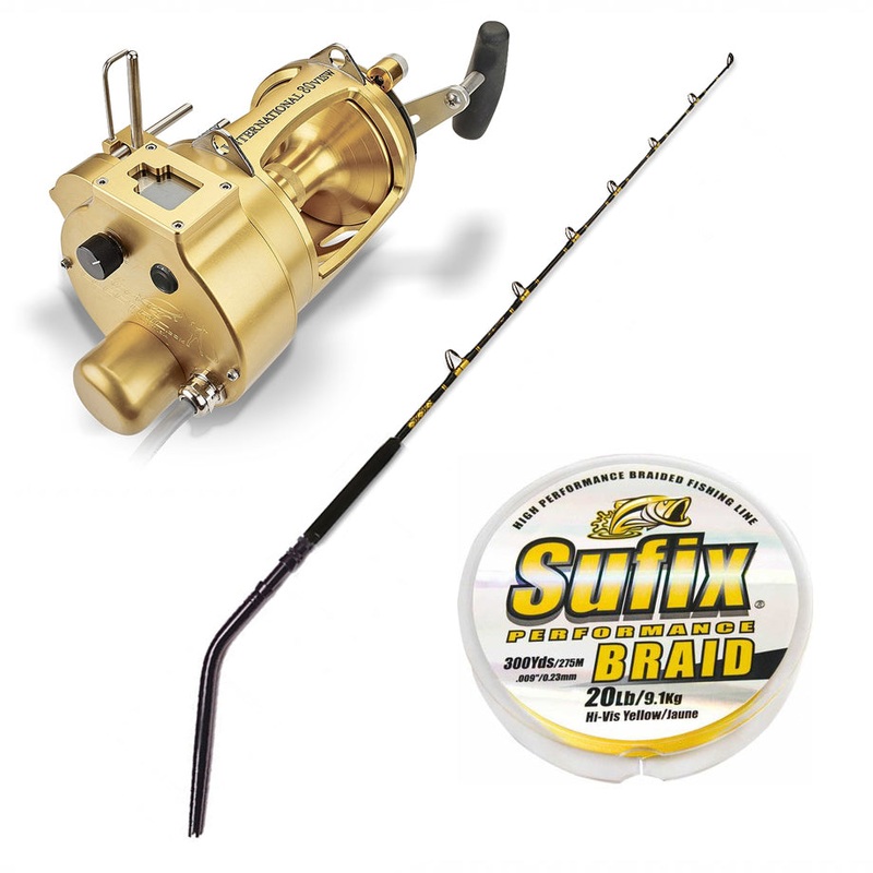 PENN INTL VI Hooker 80 VISW Autostop Gold w/ Braid & CHAOS SW 50-100 CURVED 6FT