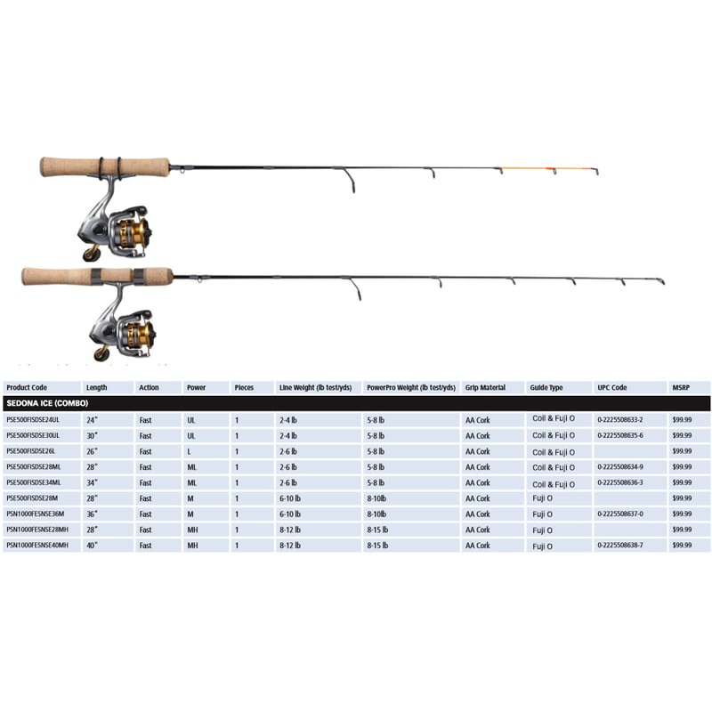 Shimano Sedona Ice Combo 24″ Ultra Lite