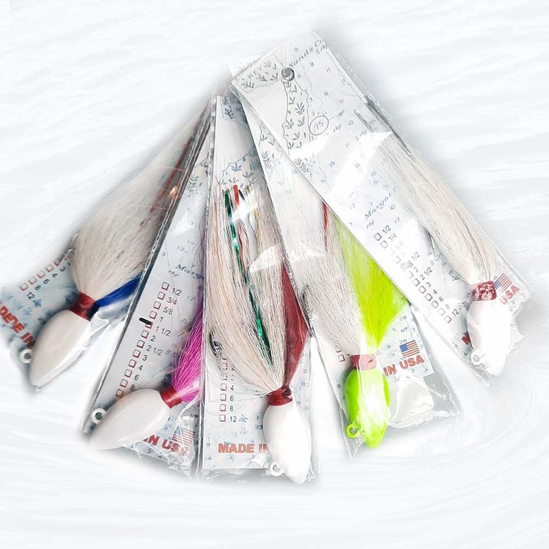 Tight Line Tackle 1OZ Arrowhead Jigs CHARTREUSE/WHITE/CHARTREUSE