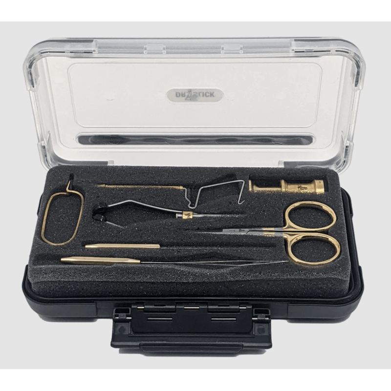 Dr Slick TYER Fly Tying Tool Set in Fly Box 7-piece Gold