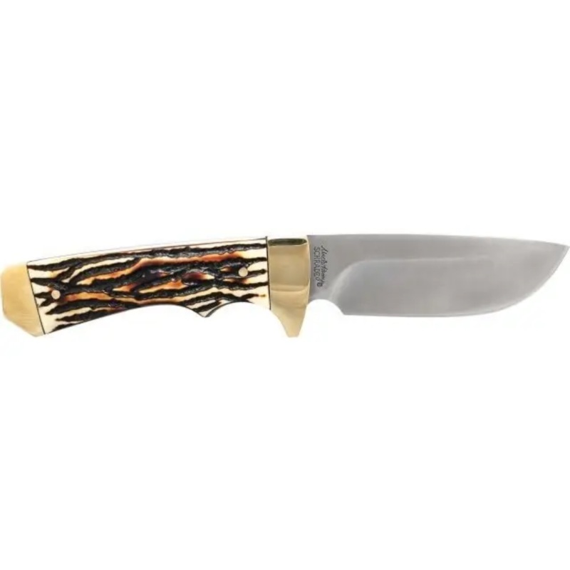Uncle Henry Elk Hunter Fixed Blade Knife with sheath Brown