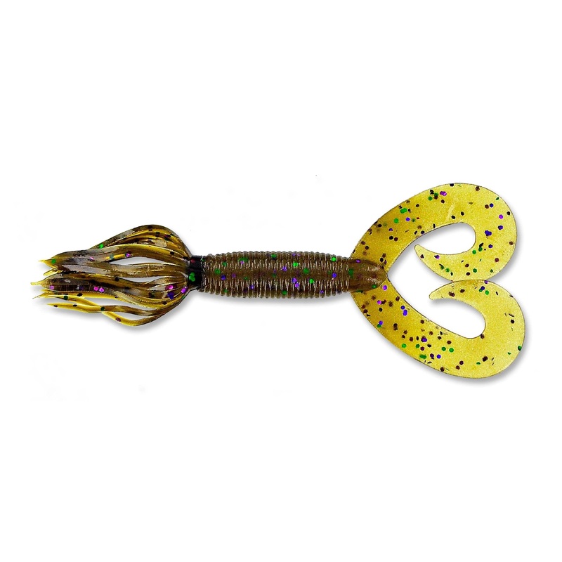 Yamamoto 4” Dt Hula Grub Green Pkn/Lggrn Purple 10Pk