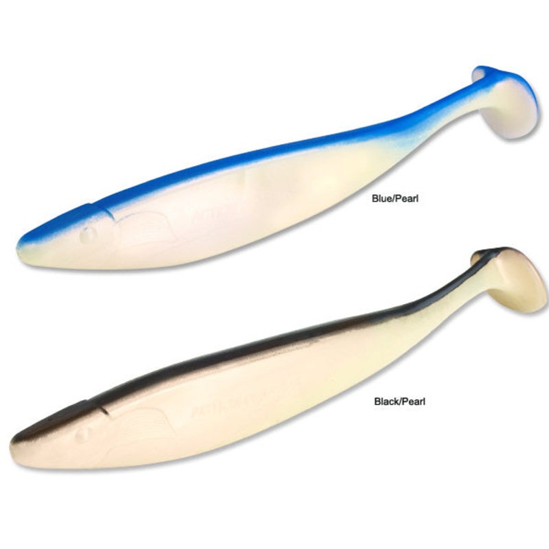12″ Paddle Tail Dredge Shad PEARL/BLACK