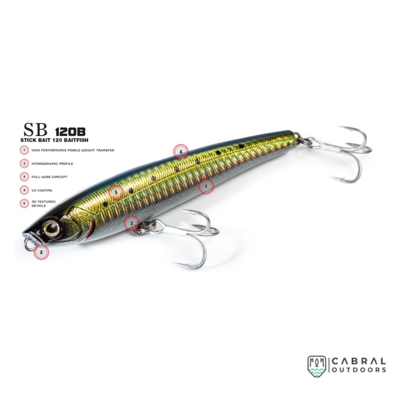 Molix SB120 Stick Bait Tuna | Size: 12cm | 26 g Pearl White Orange (178)