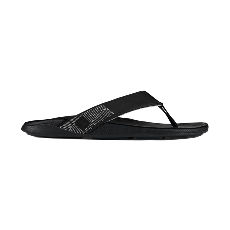 OluKai Mens Tuahine Sandals-Black/Black 8