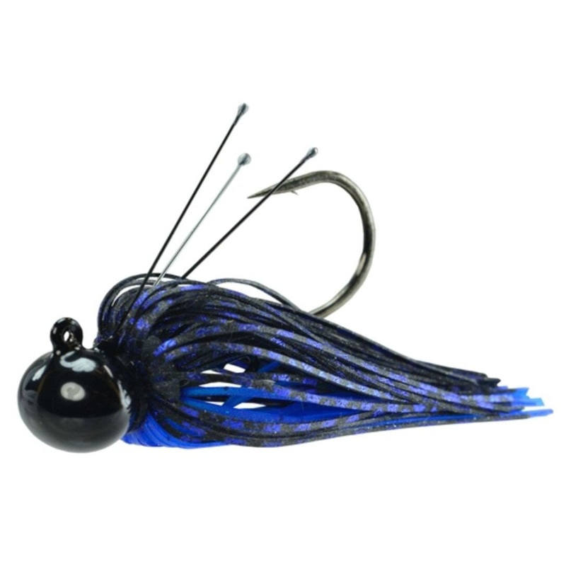 Picasso Tungsten Football Jig Black Blue Shower 1/4 3/0