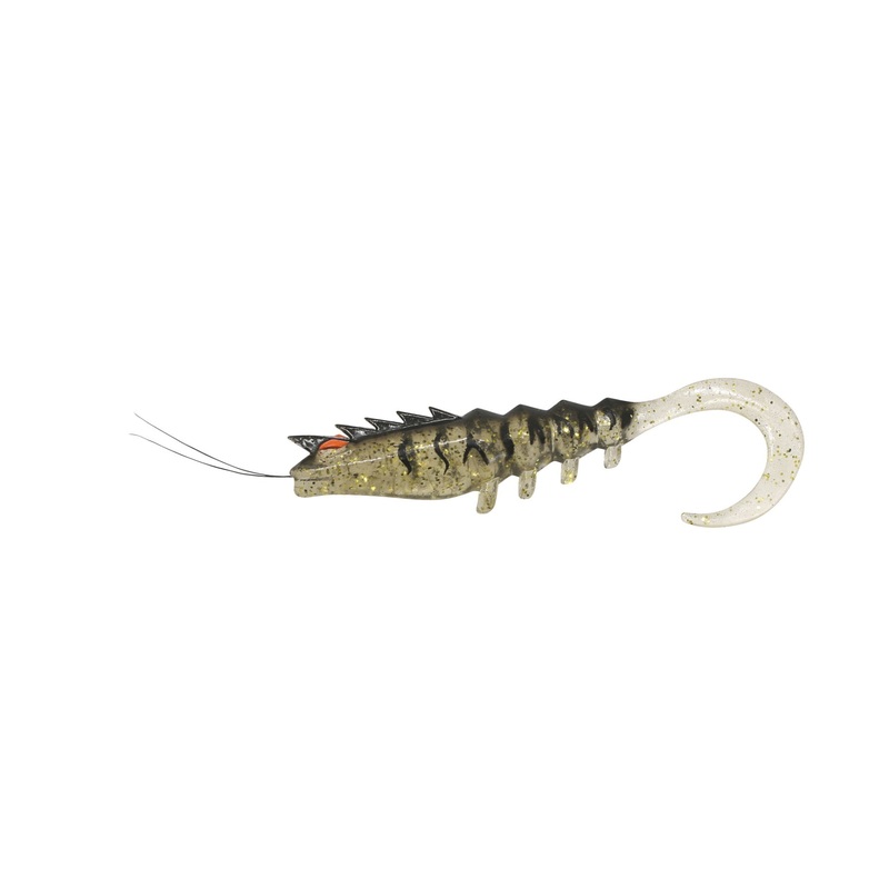 Squidgy Pro Prawn Wriggler Tail 95mm Soft Plastic Lure Black Gold