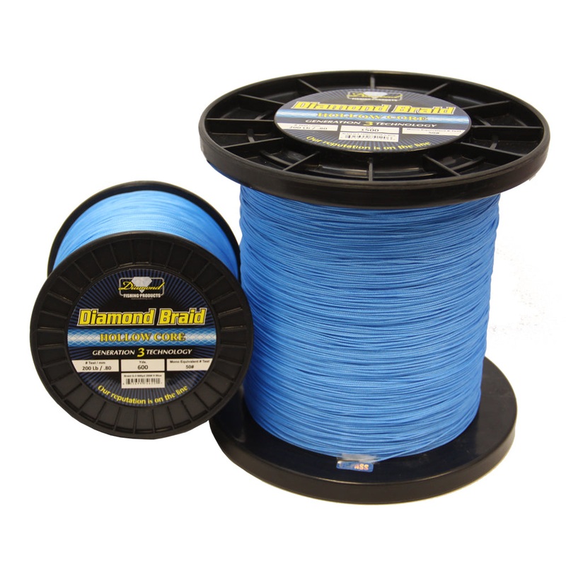 Diamond Fishing Products 600yds Blue hollow Core Diamond Braid Line 100LB