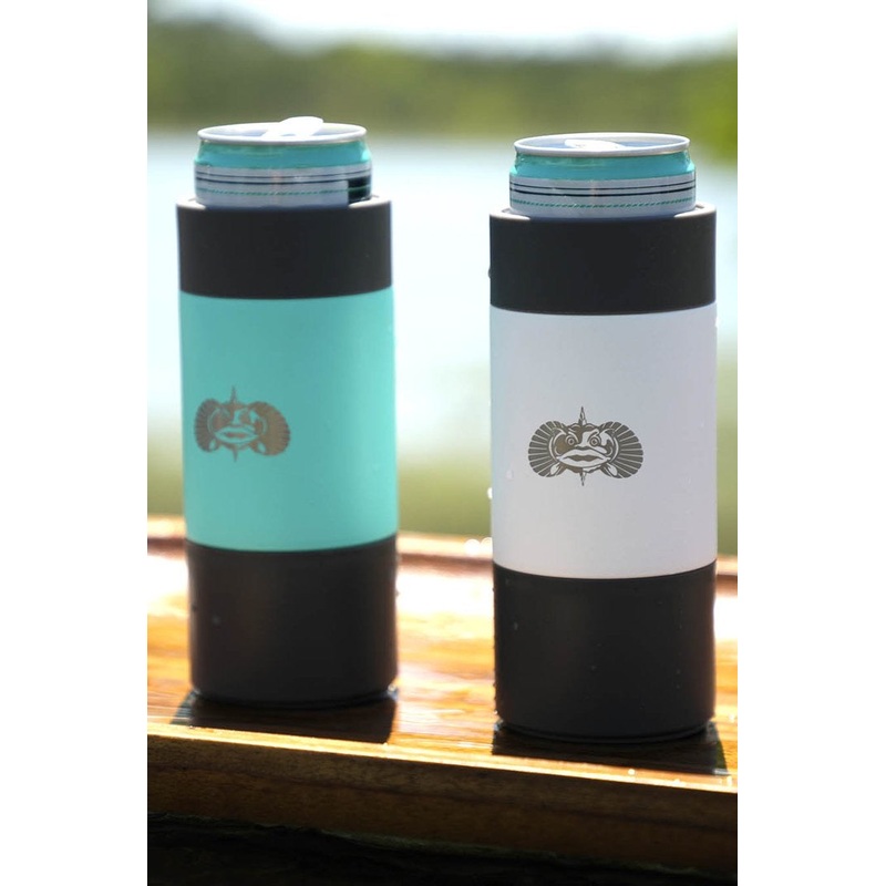 Non-Tipping Slim Can Cooler White