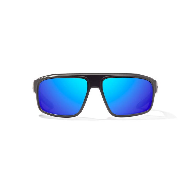 Bajio Greenland Polarized Sunglasses Black Matte (Blue Mirror Glass Lens)